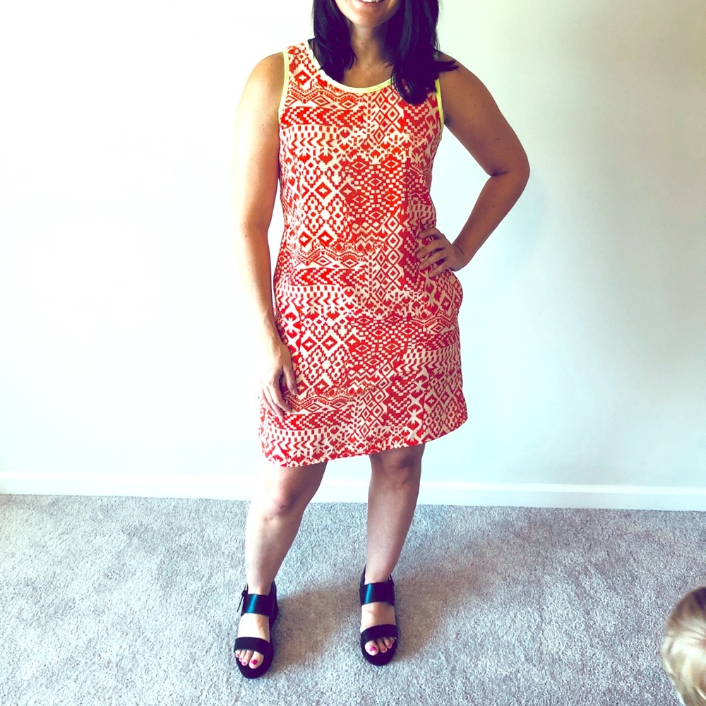 Bright Orange& White Summer Dress